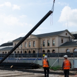 Eerste dag productie CSM-wanden op Stationsplein Zwolle