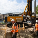 Eerste dag productie CSM-wanden op Stationsplein Zwolle