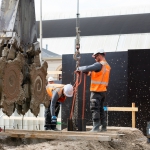 Eerste dag productie CSM-wanden op Stationsplein Zwolle