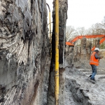 Ontgraven boouwkuip met CSM-wanden en Fundex-palen