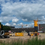 Klaar voor de start in Apeldoorn voor parkeergarage Anklaar, bij het Scala-gebouw