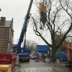 Aanvoeren CSM-materieel in centrum van Den Bosch