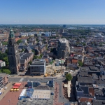 Luchtfoto bouwlocatie Grote Markt - Groningen