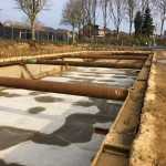 Bouwkuip met CSM-wanden en stempelraam, na storten van Onderwater Beton