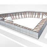 Ontgraving grondberm onder de stempelconstructie