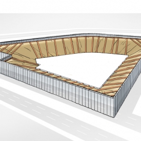 Inbouwen stempelconstructie tussen de CSM-wanden en de betonnen kern