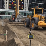 Productie CSM-wand t.p.v. Bezuidenhoutseweg op het Koningin Julianaplein te Den-Haag