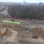 Productie CSM-wand t.p.v. Bezuidenhoutseweg op het Koningin Julianaplein te Den-Haag