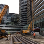 Productie voor de ingang van het Centraal Station