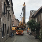 Aanvoer Bauer machine en materieel naar projectlocatie