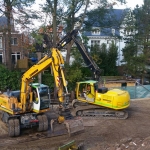 Aanbrengen van een berlinerwand met partner van Schie onder een hoogtebeperking door bomen