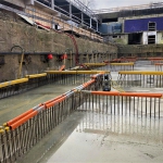 Cofferdam with CSM-walls and groundanchors all around