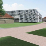 Impressie van het nieuwe lesgebouw op de KWIII kazerne